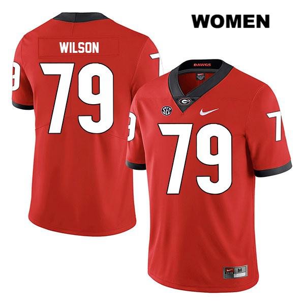 Georgia Bulldogs Women's Isaiah Wilson #79 NCAA Legend Authentic Red Nike Stitched College Football Jersey MJI4156JA